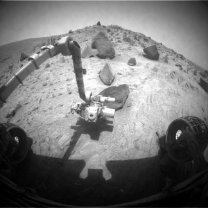 عکسی تاریخی ازاولین آزمایش شهاب سنگ به روی کره مریخ توسط کاوشکر فرصت